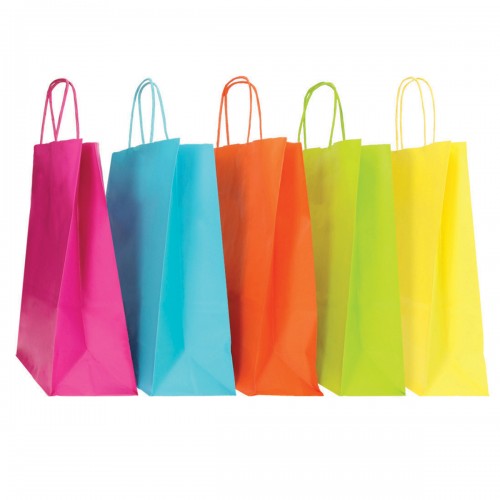 Set of 25 assorted color shoppers